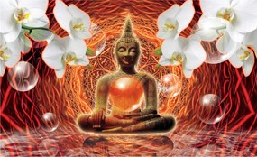 Fotótapéta Buddha Virágok Harmónia Relaxáció Meditáció a hálószobába 208x146 +ragasztó