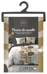 Fehér-barna kétszemélyes-hosszabbított pamut ágyneműhuzat 240x220 cm Utopia – douceur d'intérieur