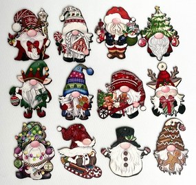 FĂĄbĂłl KĂ©szĂŒlt MedĂĄlok KarĂĄcsonyi DekorĂĄciĂł KarĂĄcsonyfa AjĂĄndĂ©k 24db