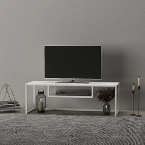 [en.casa] TV-állvány Isokyrö fém 120x40x40 cm fehér
