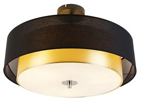 Modern mennyezeti lámpa fekete arannyal 50 cm 3-lámpás - Drum Duo