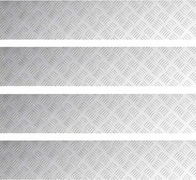 vidaXL Lépcsőfok Négyszögletes 4 pcs Ezüst 100 x 20 cm Alumínium