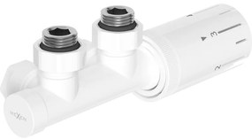Mexen, Mexen G05 készlet termosztatikus sarok, Duplex, DN50, fehér - W907-958-20