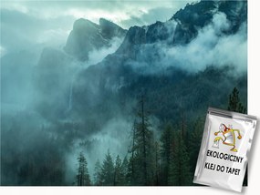 Fotótapéta Flizelina Tájkép Kilátás Hegyek Sziklák Erdő Fák Köd 400x280 ragasztó