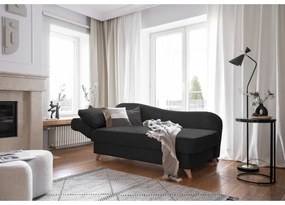 Antracitszürke kordbársony heverő (bal oldali) Chic Charlotte – Miuform