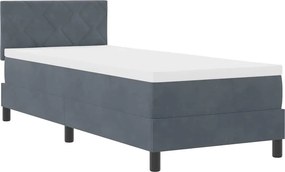 vidaXL LED Box Spring Ágy matracmal Sötétszürke 80 x 200 cm Bársony