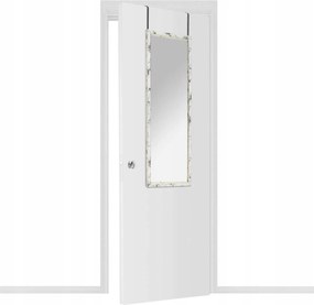 Függesztett Tükör Ajtóra Fehér Keret márvány mintás