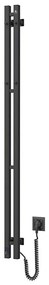 Navin Elektromos törölközőszárító termosztáttal SILOUETTE 200W/230V 150,6cm IP44 fekete jobb oldali NV0017