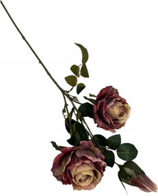 Rózsa ág 70 cm bordó-bézs