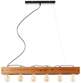 Brilliant - Csillár zsinóron CALANDRA 6xE27/42W/230V fenyő