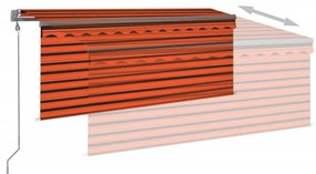 narancssárga-barna automata napellenző redőnnyel 3,5 x 2,5 m