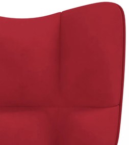 vidaXL bordó bársony pihenőszék lábtartóval