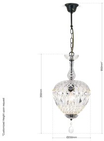 Orion HL 6-1498/1 - Kristály csillár láncon ARILA 1xE27/60W/230V barna/patinás