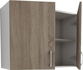 Benita 2 ajtós Felső konyhaszekrény Sonoma Tölgy-Fehér 80x30x60 cm