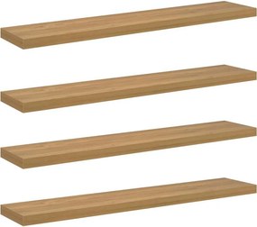 vidaXL Falpolc Falra szerelhető 4 pcs Barna 120 x 23,5 x 4 cm Faanyag