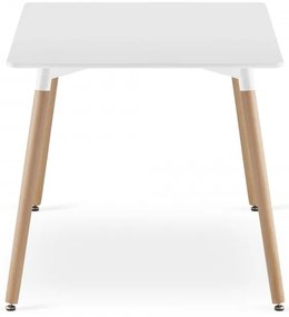 Étkező garnitúra 1 + 4, fehér ADRIA asztal 120x80 cm + fehér-fekete BALI MARK szék bükk lábakkal