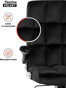 LONDON forgószék fekete bársony