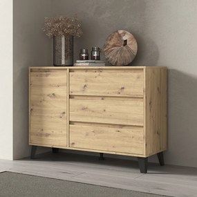 BOGAN 1D3S komód, tölgyfa artisan