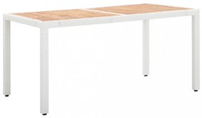 7 részes kültéri fehér polyrattan étkezőgarnitúra
