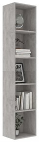 betonszürke szerelt fa könyvszekrény 40 x 30 x 189 cm