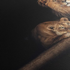Kép - oroszlán és a nőstény oroszlán (120x50 cm)