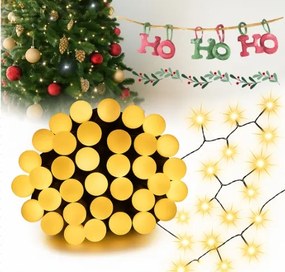 Karácsonyfa fényfüzér meleg fehér Golyók 100 Led gömbök 9.5m