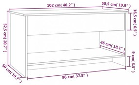 füstös tölgy színű szerelt fa dohányzóasztal 102 x 50 x 52,5 cm