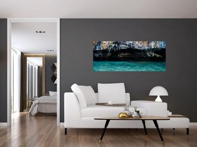 A víz és a sziklák képe (120x50 cm)