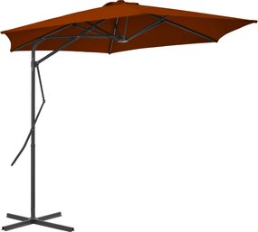 vidaXL terrakotta kültéri napernyő acélrúddal 300 x 230 cm