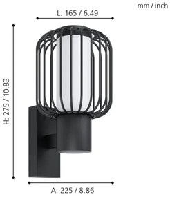Eglo 98721 - Kültéri fali lámpa RAVELLO 1xE27/28W/230V IP44