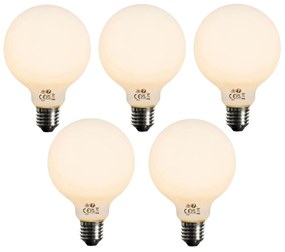 5 db E27 Dimmelhető LED izzó Opál G95 5W 450lm 2200K