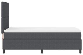 Box Spring Ágy matraccal &amp; LED Sötétszürke 80x200 cm Bársonyos Szövet
