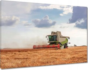 Vászonkép 100x70 Kombájn a gabonamezőn