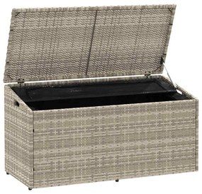 világosszürke polyrattan kerti tárolóláda 110x50x58 cm