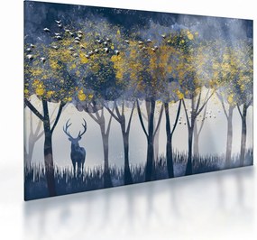 Kép egy szarvasról az erdőben (üvegen) (70x50 cm)