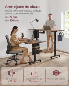 Elektromosan állítható íróasztal 70 x 160 x (72-120)cm