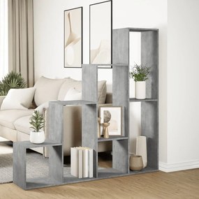 4 szintes betonszürke szerelt fa könyvespolc 143,5x29x143,5 cm