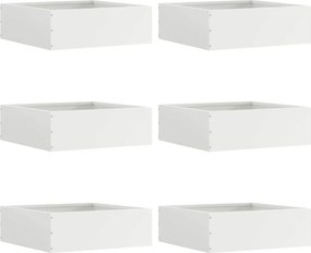 vidaXL Fűszegélyezés 6 pcs Fehér 40 x 40 x 13 cm Acél