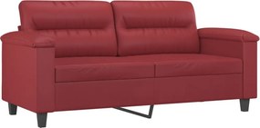 vidaXL 2 személyes bordó színű műbőr kanapé 140 cm