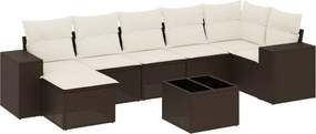 vidaXL 8 részes barna polyrattan kerti ülőgarnitúra párnákkal