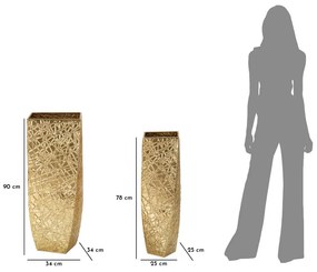 Vázatartó squer készlet 2 db 34x34x90-25x25x78cm