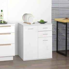 HOMCOM Különleges Szekrény Konzol Oldalszekrény Buffet Tároló Szekrény Étkezőbe és Nappaliba Ajtókkal és Fiókokkal 71x35x76cm | Aosom