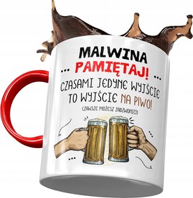Piros Bögre Malvina Barátnő Feleség Ajándék Nyomtatott Fotóval