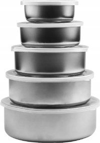 5 db-os rozsdamentes acél tál szett fedővel – frissesség a mindennapokban!