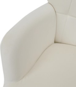 Fotel lábtartóval, fehér Velvet szövet/fekete, HABEN