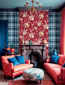 Parato Cristiana Masi Blooming Garden 11 Tartan kék kockás vlies tapéta – 8387