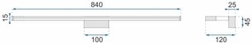 LED FÜRDŐSZOBA LÁMPA TÜKÖR fölött Rea 18W 90cm APP371-1W chrome