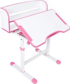 Növekvő íróasztal és szék, rózsaszín/fehér, set ZION