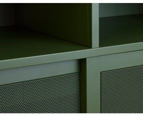 Sötétzöld fém szekrény tolóajtóval 90x140x40 cm Veep – Unique Furniture