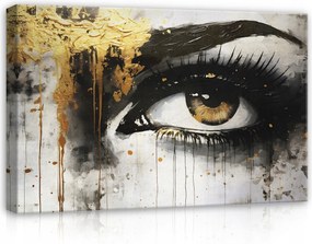 Vászonkép 120x80 Szem tekintet lélek arany könnyek érzelmek dráma absztrakt